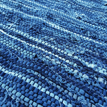 Load image into Gallery viewer, Up-cycled Denim Rag Rug