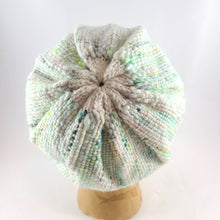 Load image into Gallery viewer, Woven Knit Hat, Ivory and Neon Cashmere Beanie