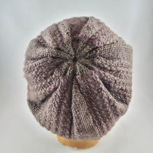 Load image into Gallery viewer, Woven Knit Hat, Taupe Grey and Dusty Plum Wool Beanie